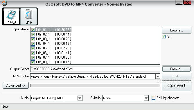Screenshot af OJOsoft DVD to MP4 Converter