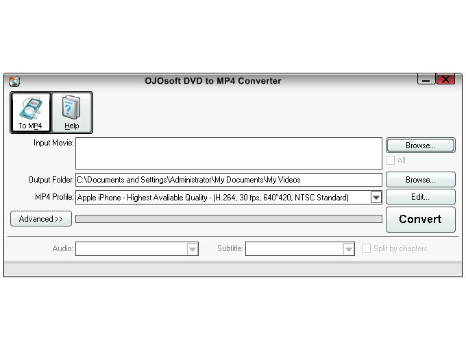 Screenshot af OJOsoft DVD to MP4 Converter
