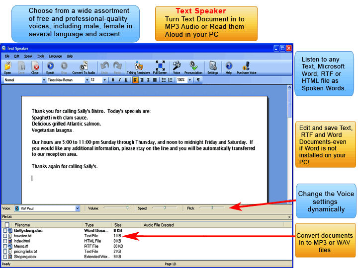 Screenshot af Text Speaker