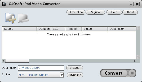 Screenshot af OJOsoft iPod Video Converter