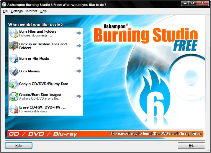 Screenshot af Ashampoo Burning Studio Free