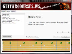 Screenshot af GuitarCourses.ws Fretboard Trainer