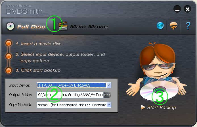 Screenshot af DVDSmith Movie Backup