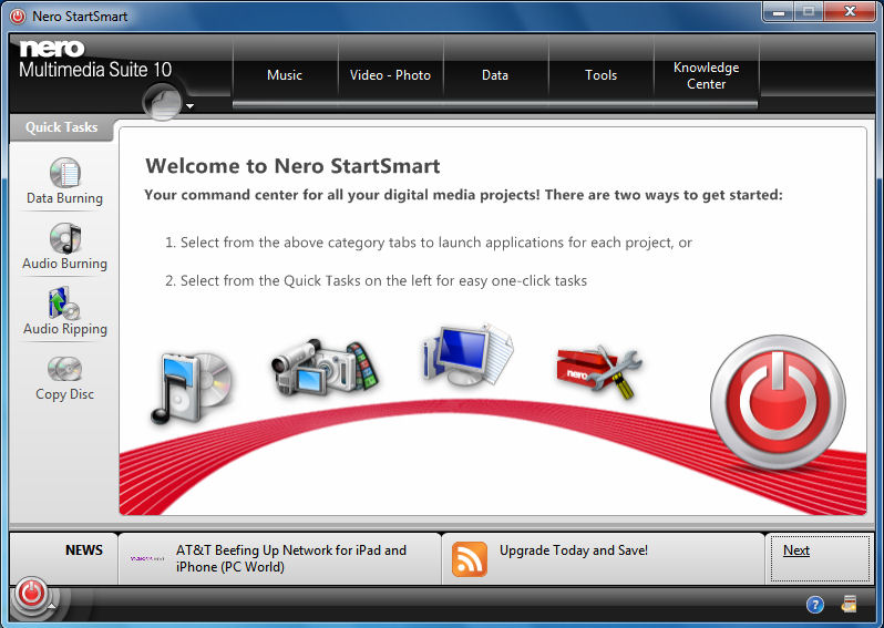 Screenshot af Nero Multimedia Suite