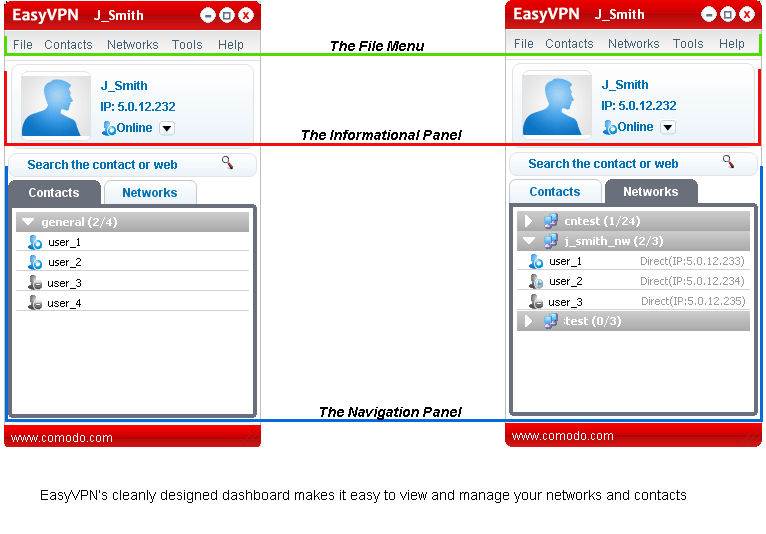 Screenshot af Comodo EasyVPN