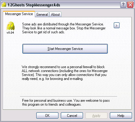 Screenshot af 12Ghosts StopMessengerAds