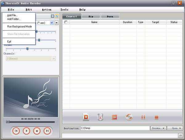 Screenshot af 3herosoft Audio Encoder