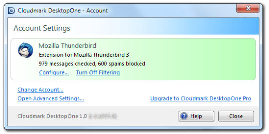 Screenshot af Cloudmark DesktopOne