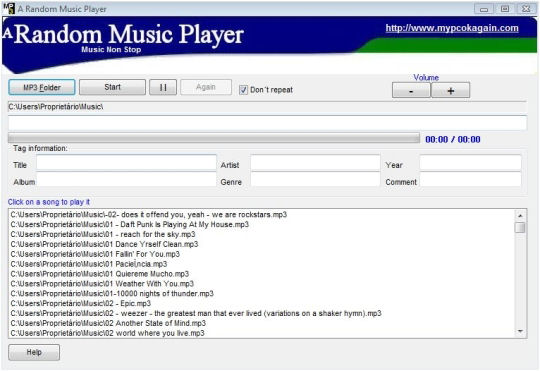 Screenshot af A Random Music Player