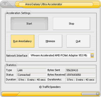 Screenshot af AresGalaxy Ultra Accelerator