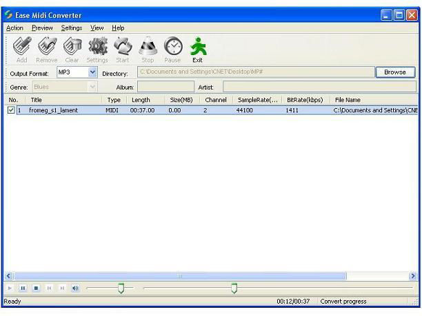 Screenshot af Ease MIDI Converter