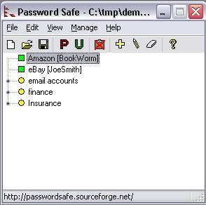 Screenshot af Password Safe