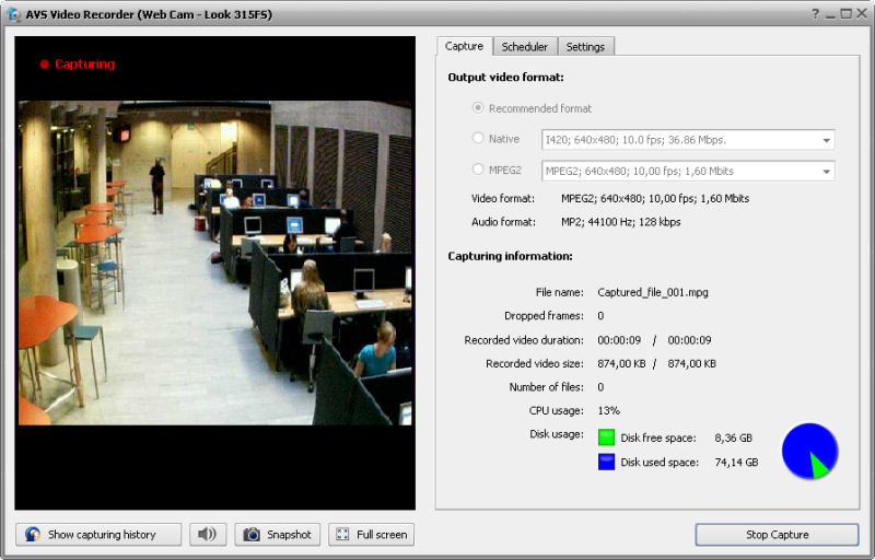 Screenshot af AVS Video Recorder