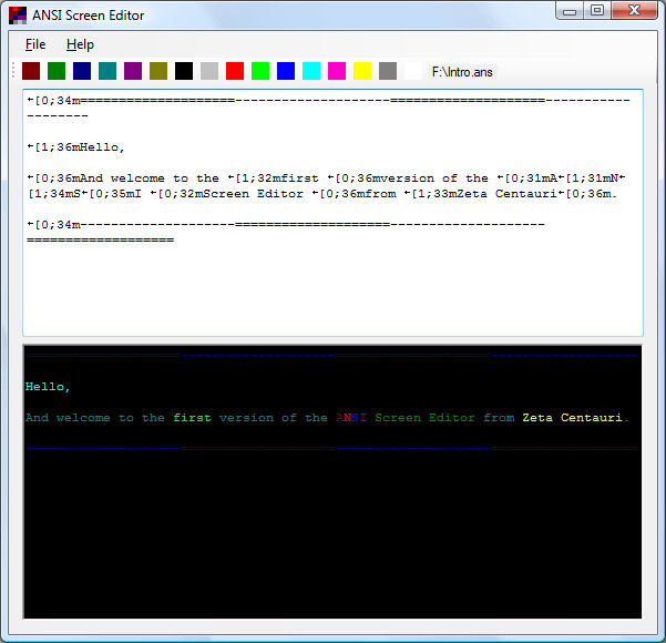 Screenshot af ANSI Screen Editor