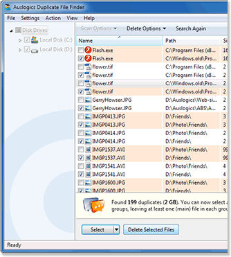 Screenshot af Auslogics Duplicate File Finder
