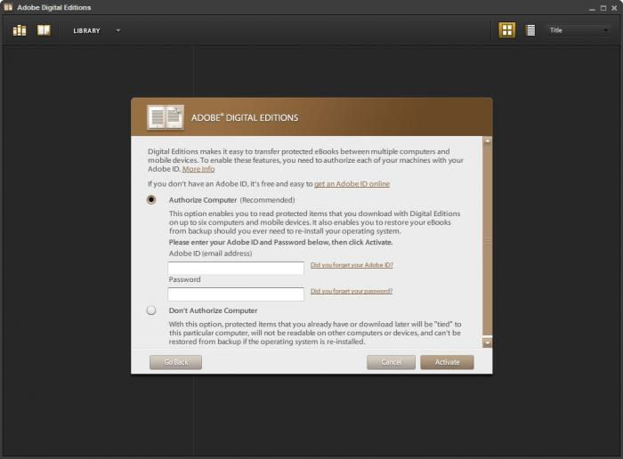 Screenshot af Adobe Digital Editions