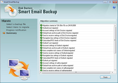 Screenshot af Disk Doctors Smart Email Backup