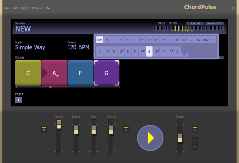Screenshot af ChordPulse Lite