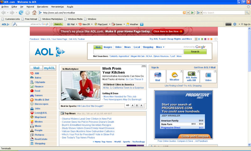 Screenshot af AOL Toolbar