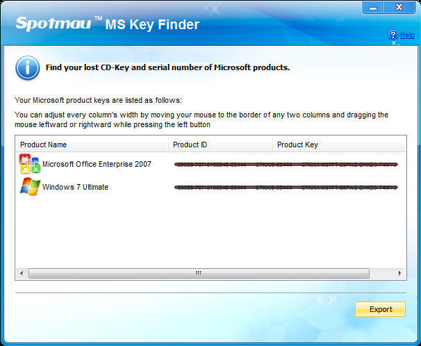 Screenshot af Spotmau Password and Key Finder