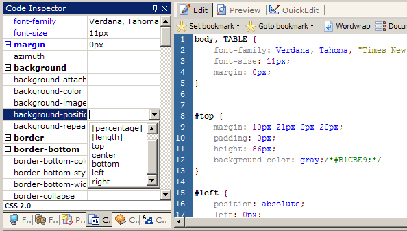 Screenshot af TSW WebCoder