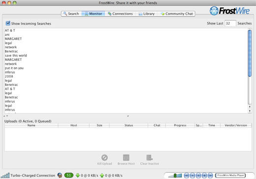 Screenshot af FrostWire für Mac