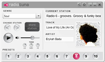 Screenshot af Radio Tuna Desktop Player