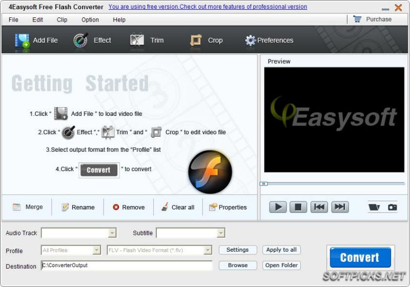 Screenshot af 4Easysoft Free Flash Video Converter