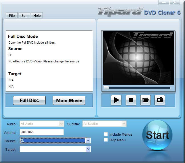 Screenshot af Tipard DVD Cloner