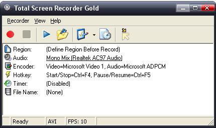 Screenshot af Total Screen Recorder Gold