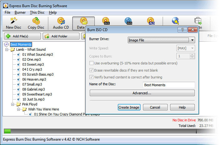 Screenshot af Express Burn Disc Burning Software für Mac