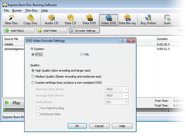 Screenshot af Express Burn Disc Burning Software für Mac
