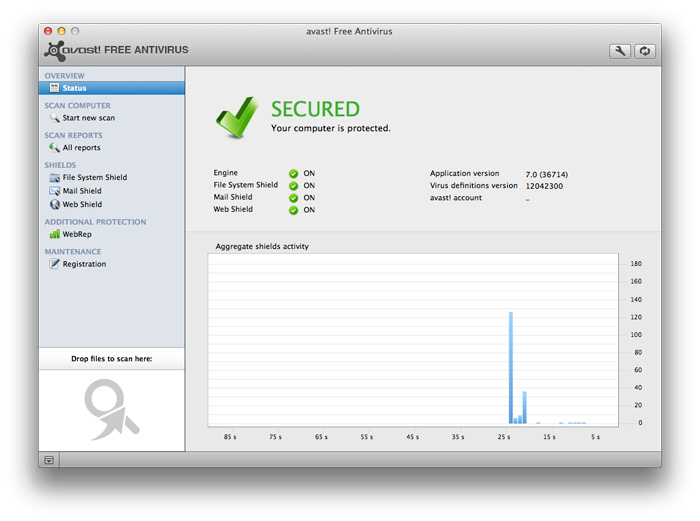 Screenshot af Avast! Free Antivirus für Mac