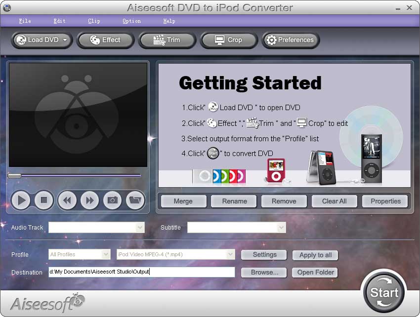 Screenshot af Aiseesoft DVD to iPad Converter