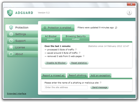 Screenshot af Adguard Web Filter