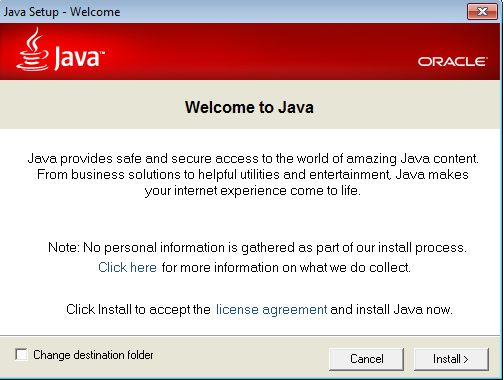Screenshot af Java für Mac