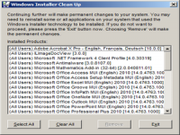 Screenshot af Windows Installer CleanUp Utility