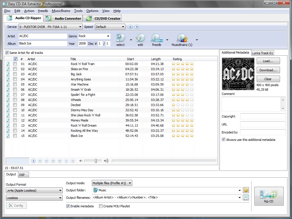 Screenshot af Easy CD-DA Extractor