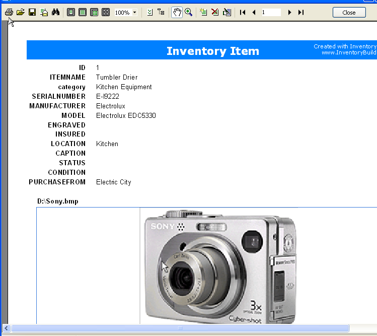 Screenshot af InventoryBuilder