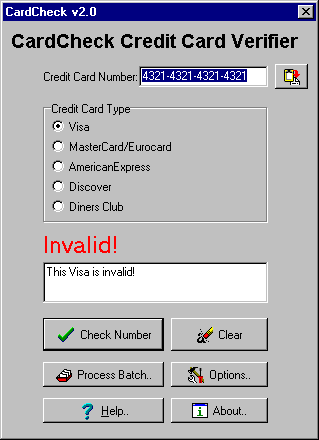 Screenshot af CardCheck