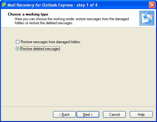 Screenshot af Mail Recovery for Outlook Express