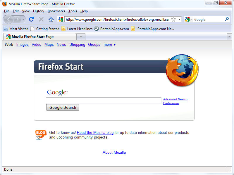 Screenshot af Portable Firefox