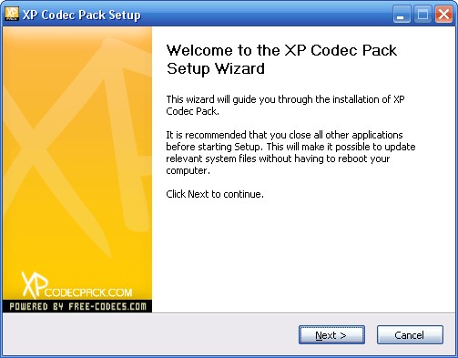 Screenshot af XP Codec Pack