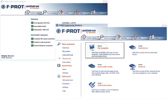 Screenshot af F-Prot Antivirus